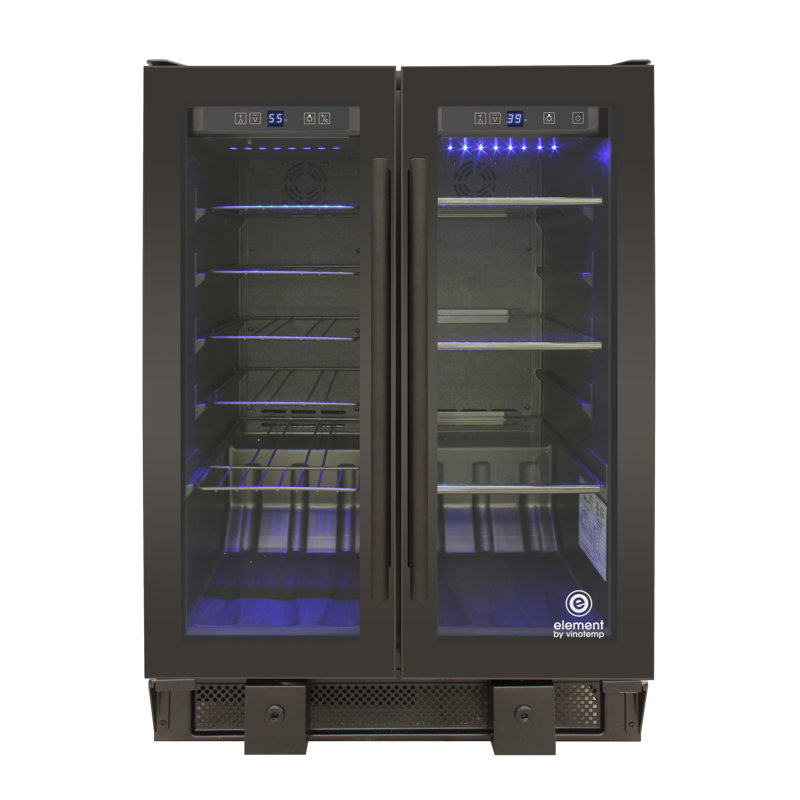 Vinotemp 24 Bottle and 58 Can Touch Screen Dual Zone Freestanding/Built